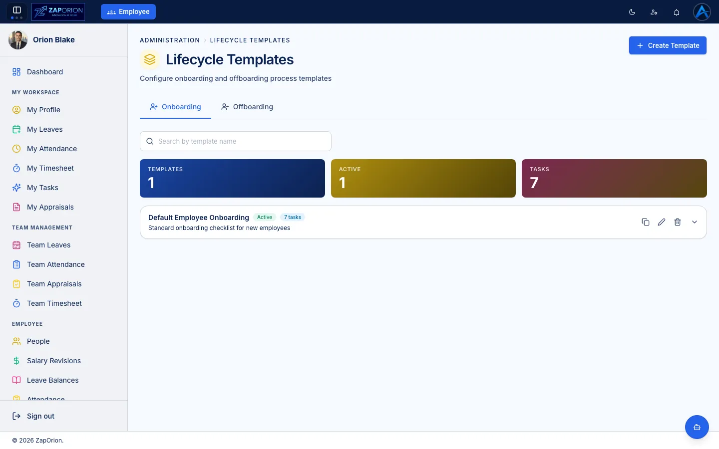 Lifecycle templates