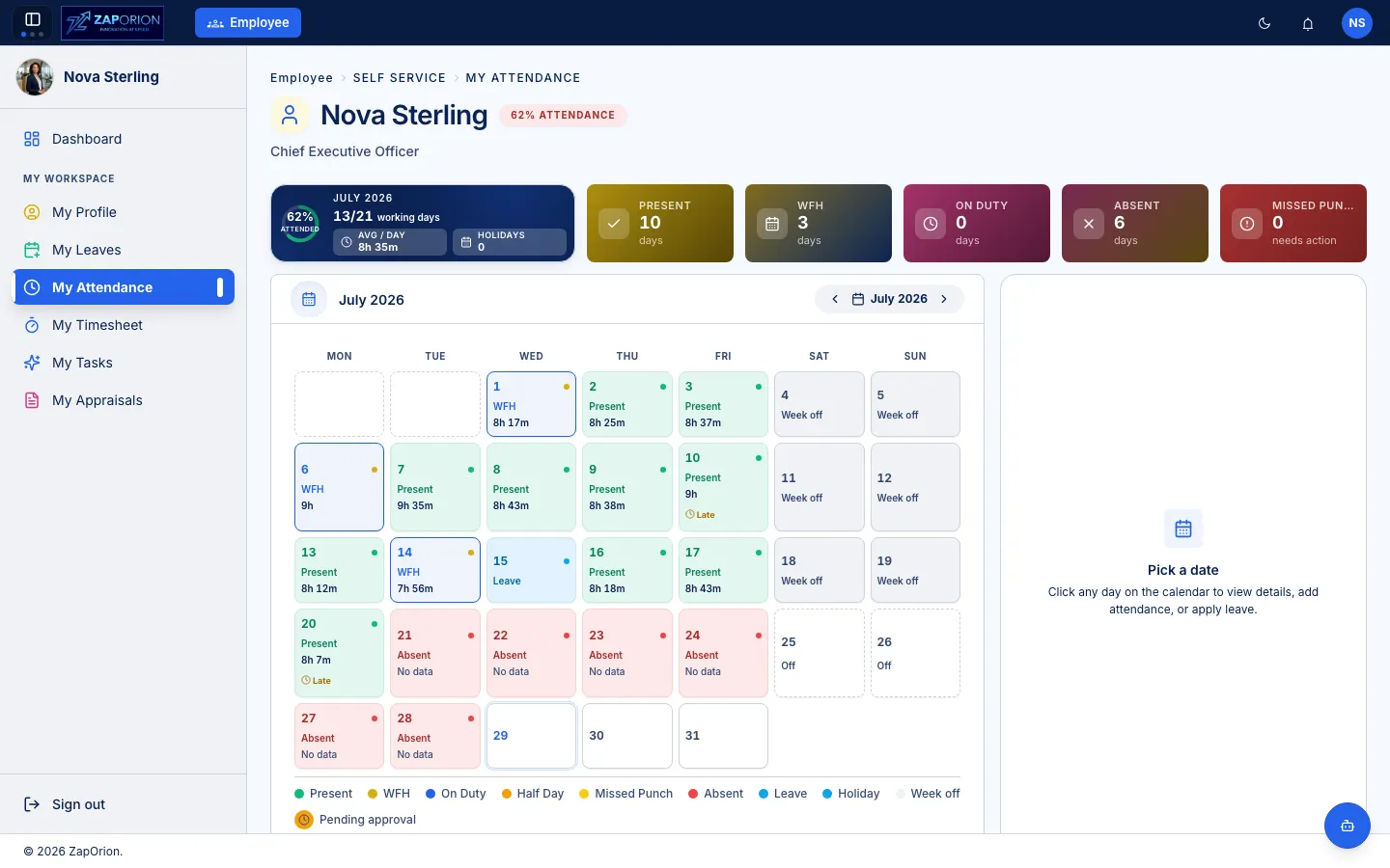 Role-based screenshot