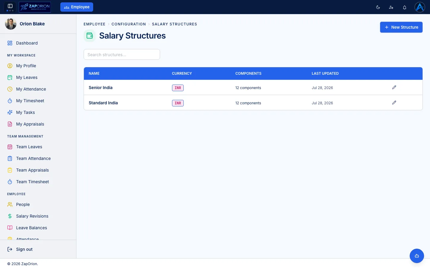 Salary structures