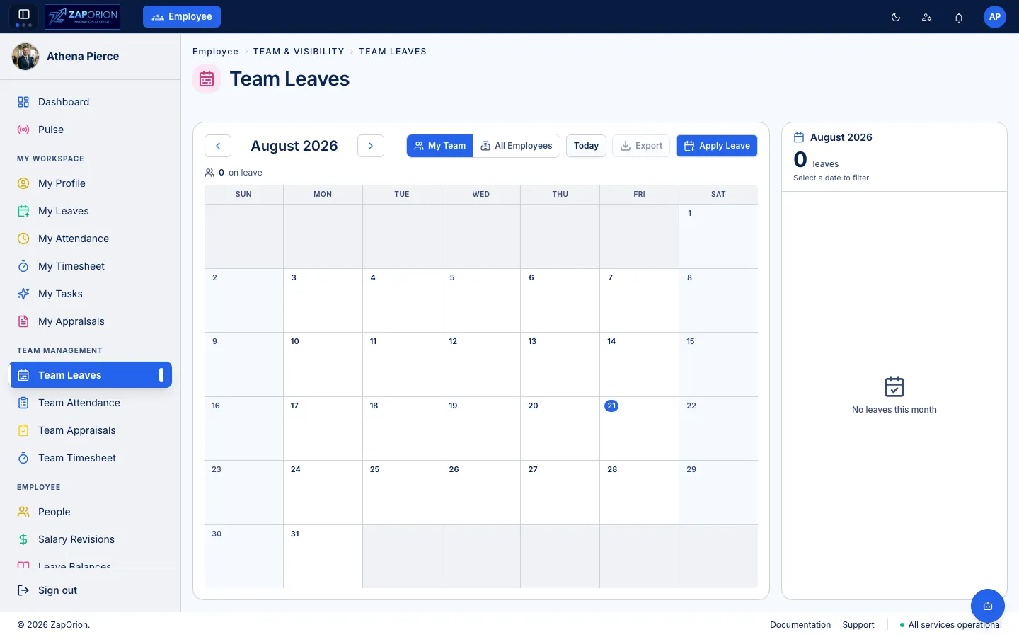 Team leaves
