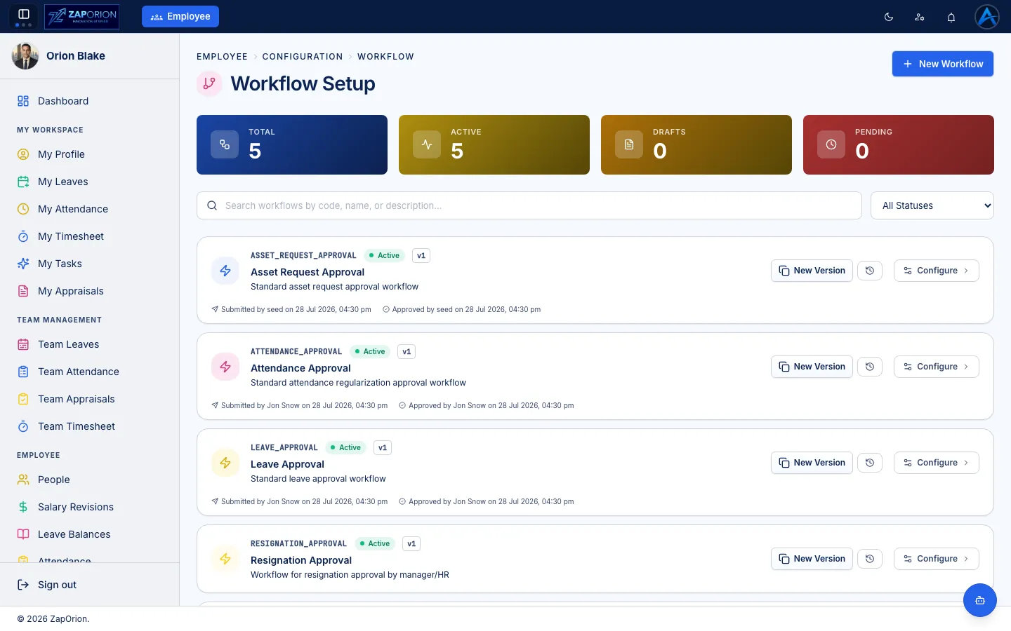 Workflow designer screenshot